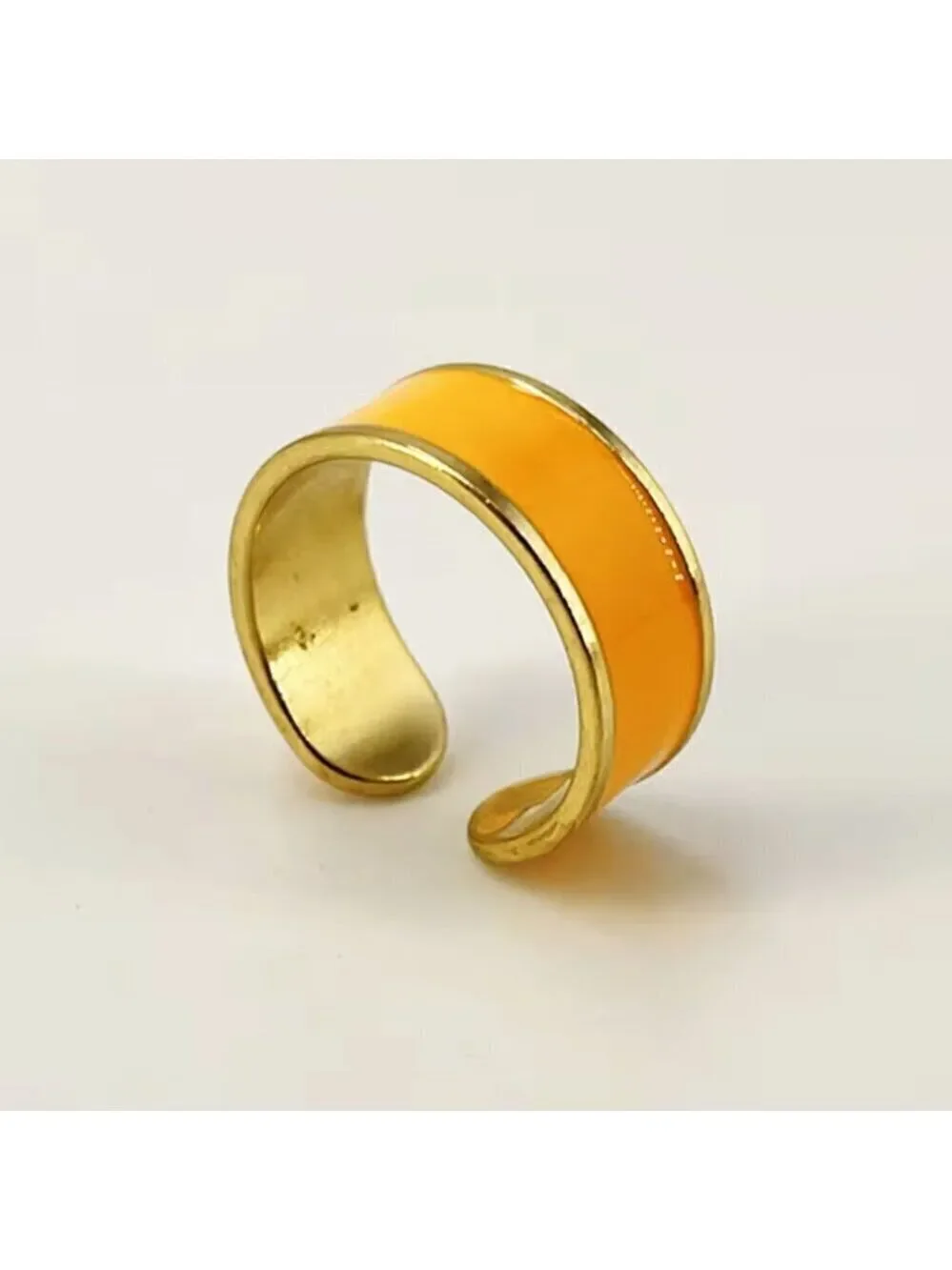 Enamel and Copper Adjustable Stackable Ring #1379